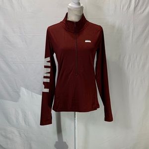 PINK Victoria’s Secret Three Quarter Zip Maroon Pullover Size Medium